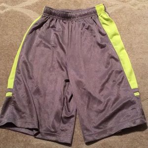 Nike neon yellow and grey basketball shorts
